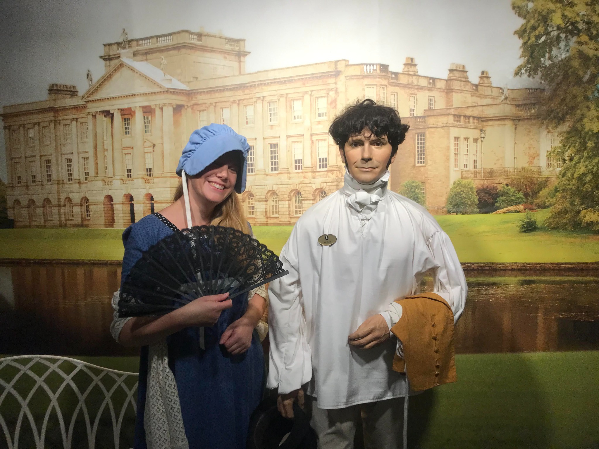 Cora Hazelton in Regency costume at the Jane Austen Centre in Bath